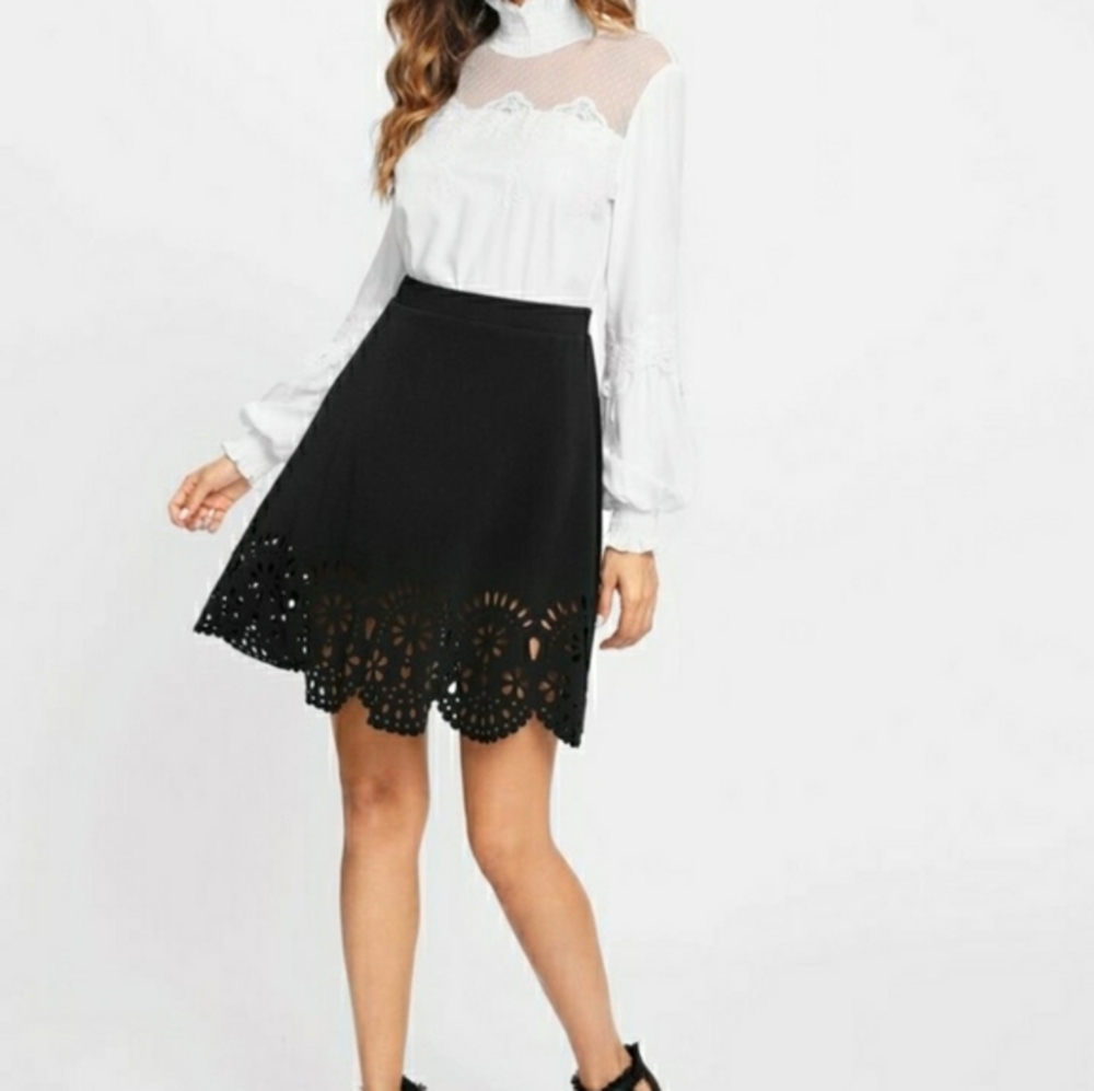 Scallop laser cut skirt